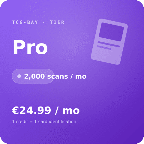 Pro tier — 2,000 cards / month